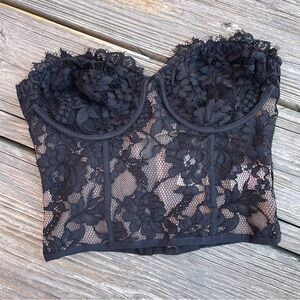 Express Black Lace Bustier Size 2 New NWT